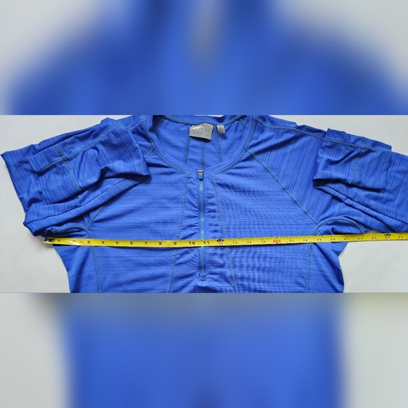 Athleta Long Sleeves Pacific Blue UPF 1/4 Zip Rash Guard Shirt Top Size XL - Picture 6 of 10